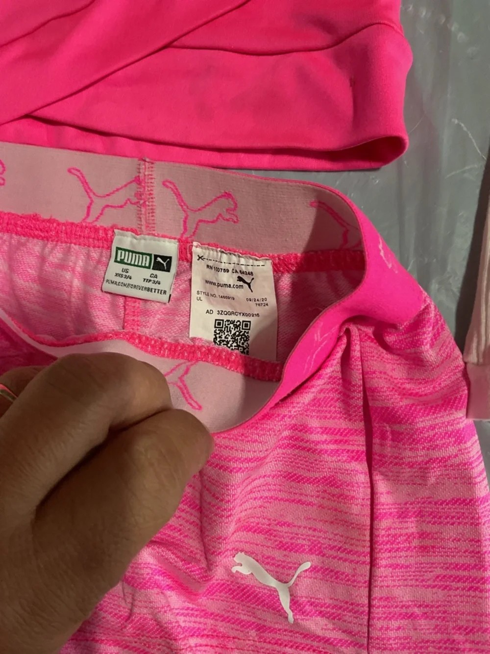 Puma Girls Pink & Red Tee and Shorts Mix 10173 - Picture 4 of 10